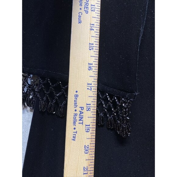 Crimson Womens Maxi Long Evening Gown Dress & Jacket Size 8 Velvet Black Beaded - Picture 12 of 16